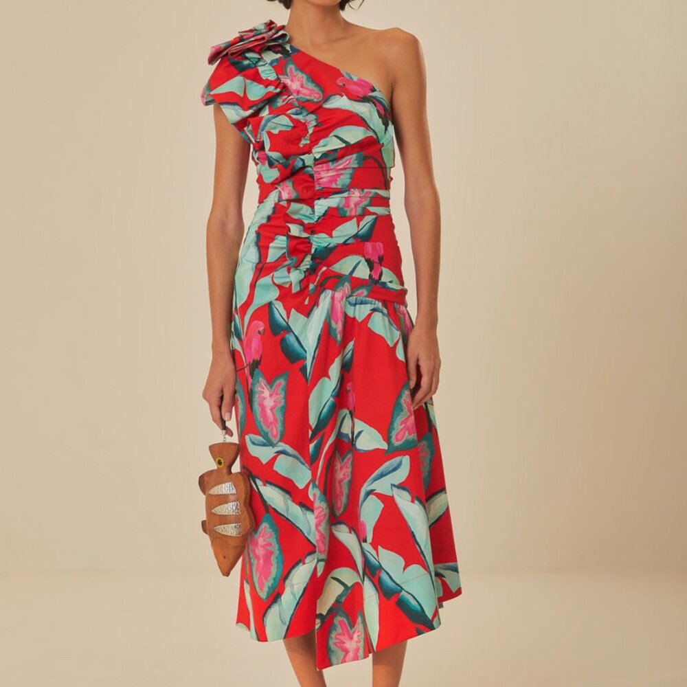 FARM Rio - Summer Folliage One Shoulder Maxi Dress